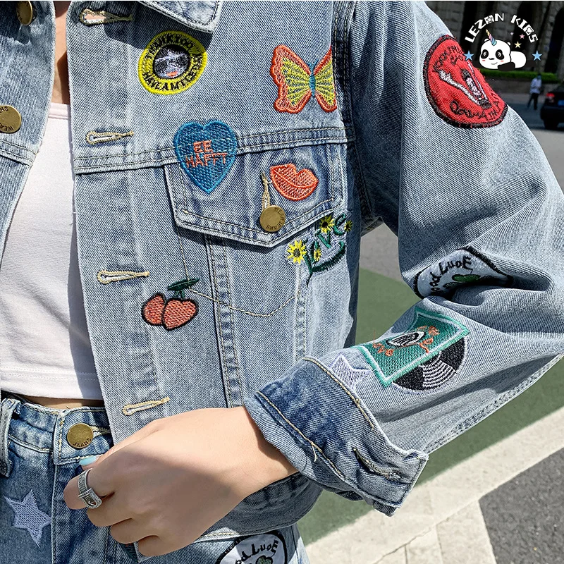 LEZONKIDS - Denim Jacket Girls Skirt Two-piece Girl's Denim Skirt Set